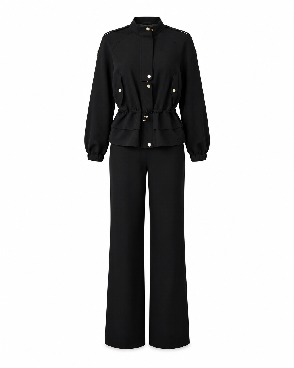 Compleu casual negru două piese Nadia