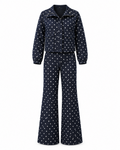 Daria navy blue polka dot set