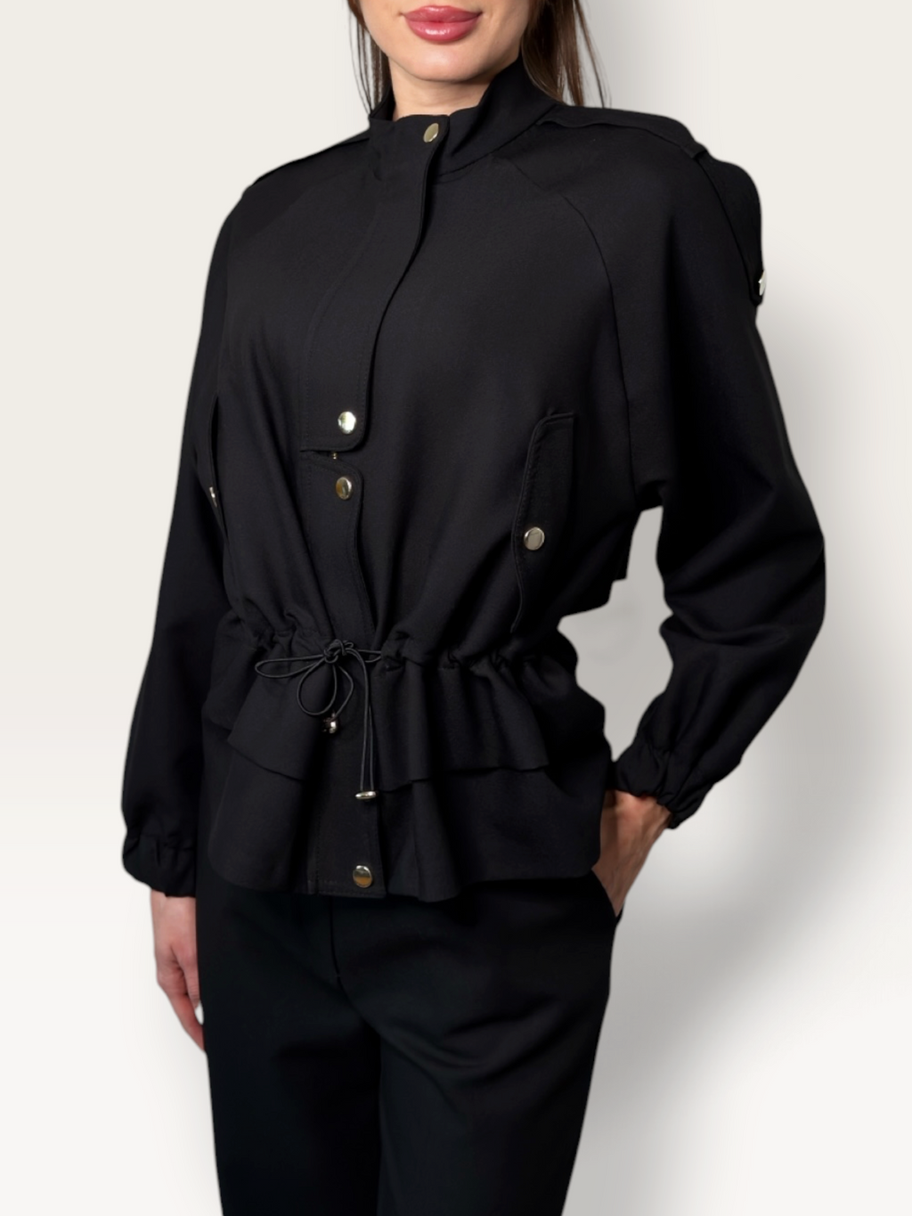 Compleu negru doua piese purtare casual Dahlia