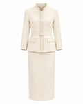 Compleu din tweed crem Eleonora