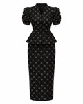 Compleu elegant negru cu model Beatrice