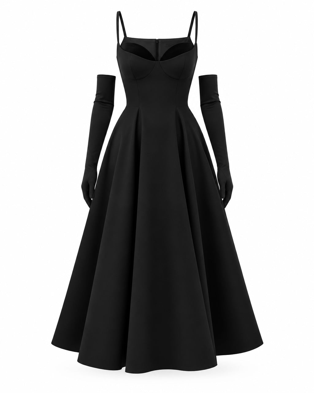 Rochie midi evazată neagră Elodie