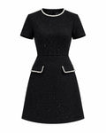 Rochie scurtă din tweed negru Arielle