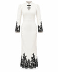 Rochie lungă albă cu dantelă Blanche